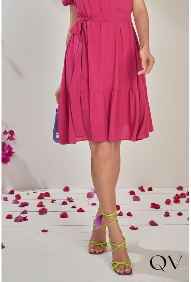 VESTIDO VISCOSE CIGANINHA FÚCSIA - JANY PIM VESTIDO VISCOSE CIGANINHA FÚCSIA - JANY PIM