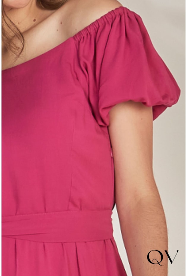 VESTIDO VISCOSE CIGANINHA FÚCSIA - JANY PIM VESTIDO VISCOSE CIGANINHA FÚCSIA - JANY PIM