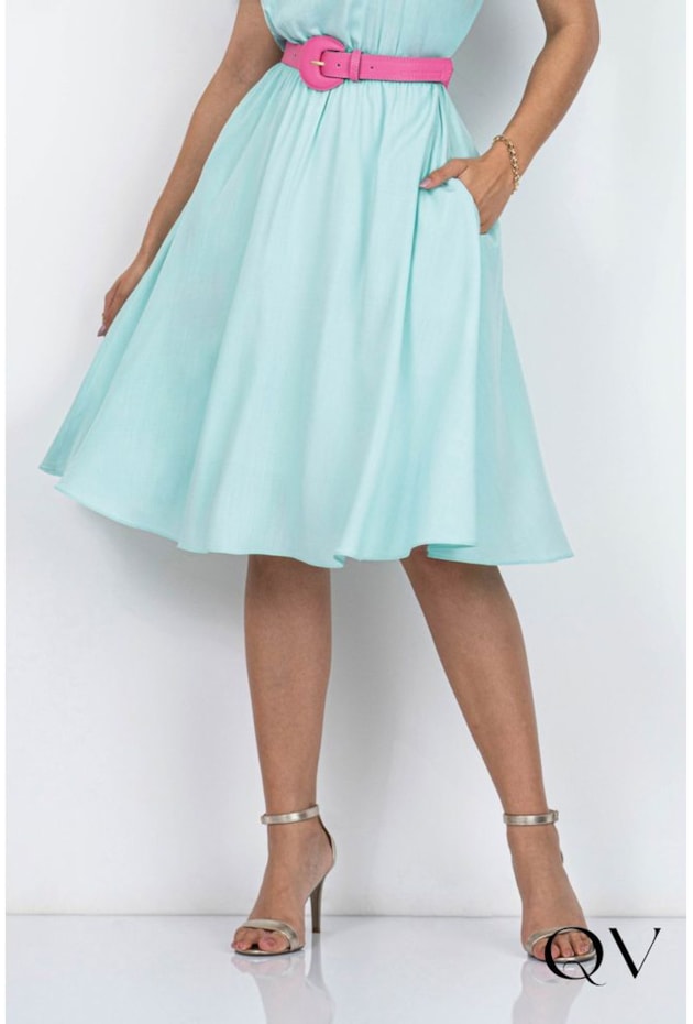 VESTIDO VISCOSE VAZADOS VERDE - VIA TOLENTINO VESTIDO VISCOSE VAZADOS VERDE - VIA TOLENTINO