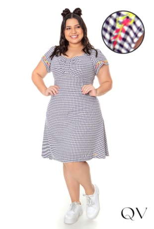 VESTIDO XADREZ DEC PRINCESA AZUL - HAPUK