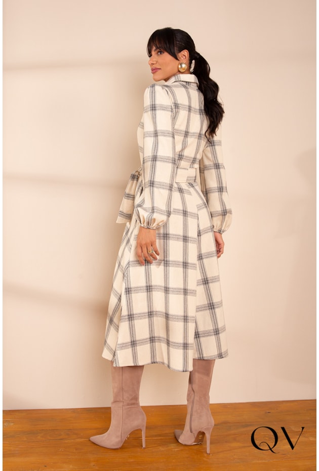 VESTIDO XADREZ FLANELADO CRU - LEKAZIS VESTIDO XADREZ FLANELADO CRU - LEKAZIS