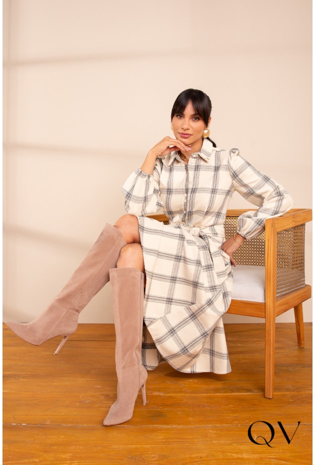 VESTIDO XADREZ FLANELADO CRU - LEKAZIS VESTIDO XADREZ FLANELADO CRU - LEKAZIS
